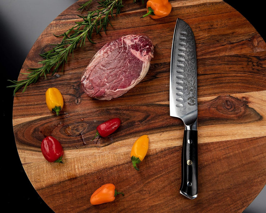 Santoku Chef Knife 7 inch with G-10 Ergonomic Handle O2357