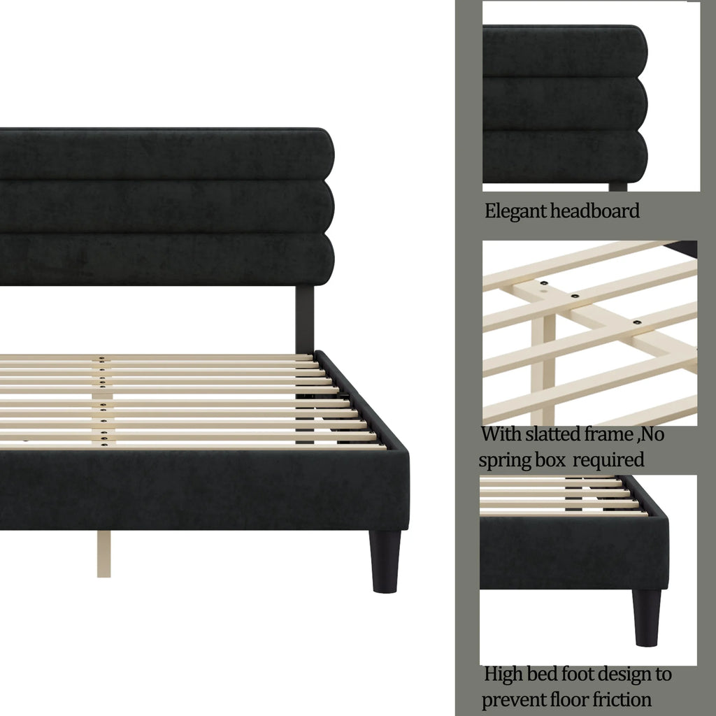 King Size Dark Gray Bed Frame K56176