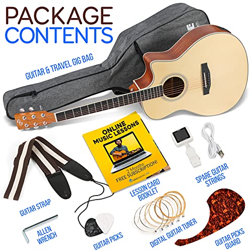 4/4 Full Size Acoustic-Electric Guitar Kit with 4-Band EQ, Spruce Mahogany R54491