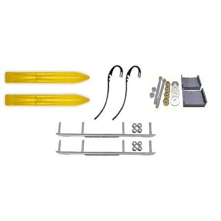 Yellow Trail 6 inch Snowmobile Skis with 6 inch Shaper Bars Complete Kit Z39830