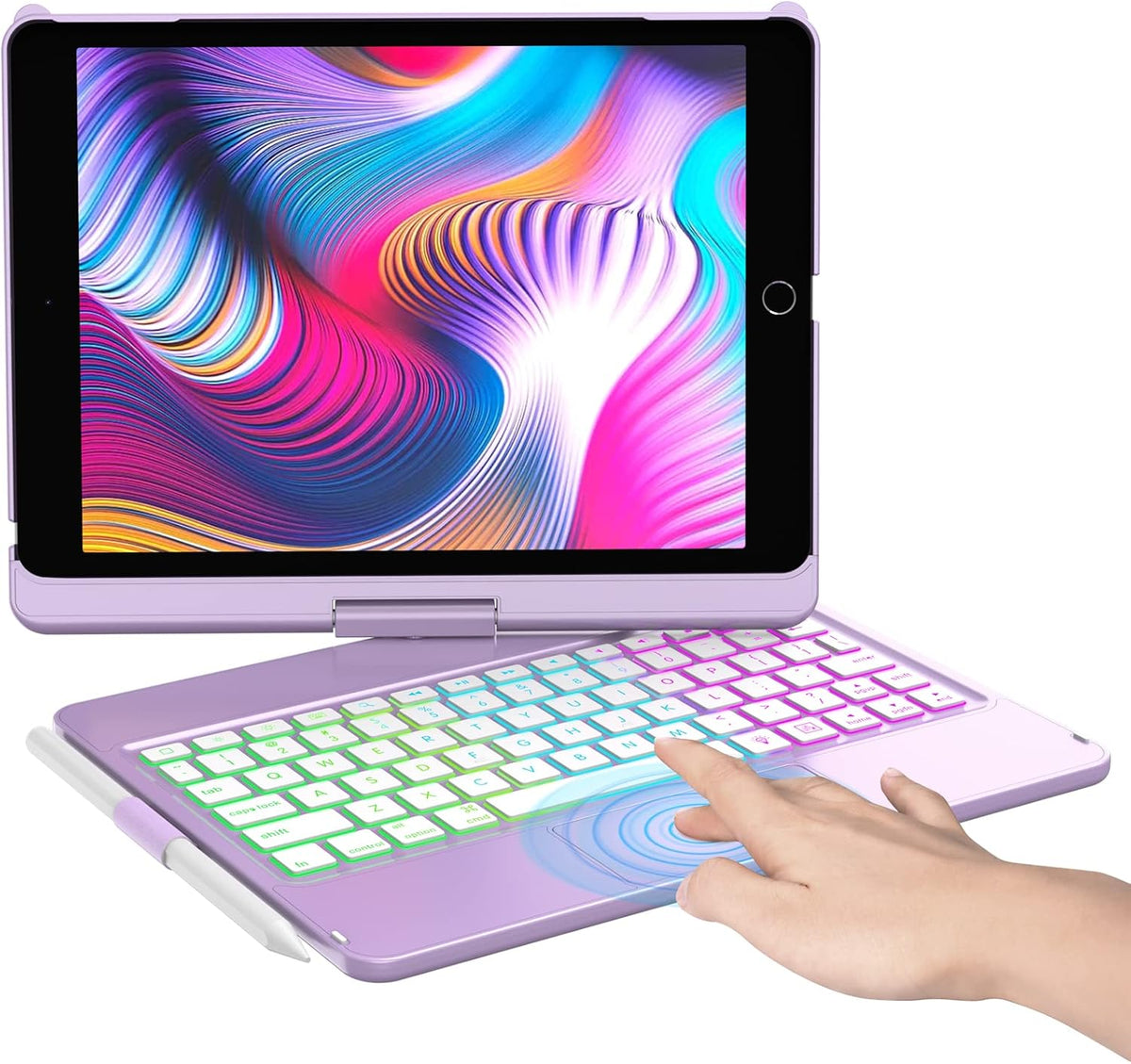 10 Color Backlit 360 Rotatable Keyboard Case N702