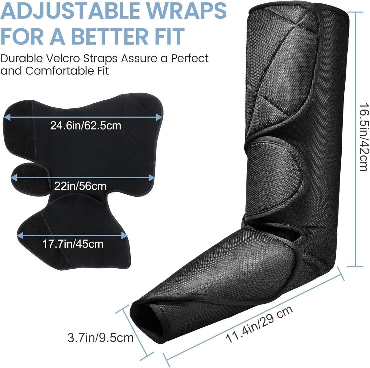 Leg Massager with Air Compression and Heat, Foot and Calf Massage Machine with Hand-held Controller E973954