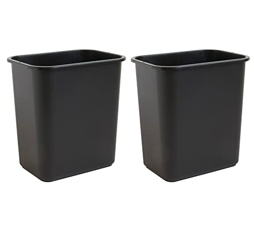 7 Gallon Space Saving Trash Wastebasket, Black (Pack of 12) L49096