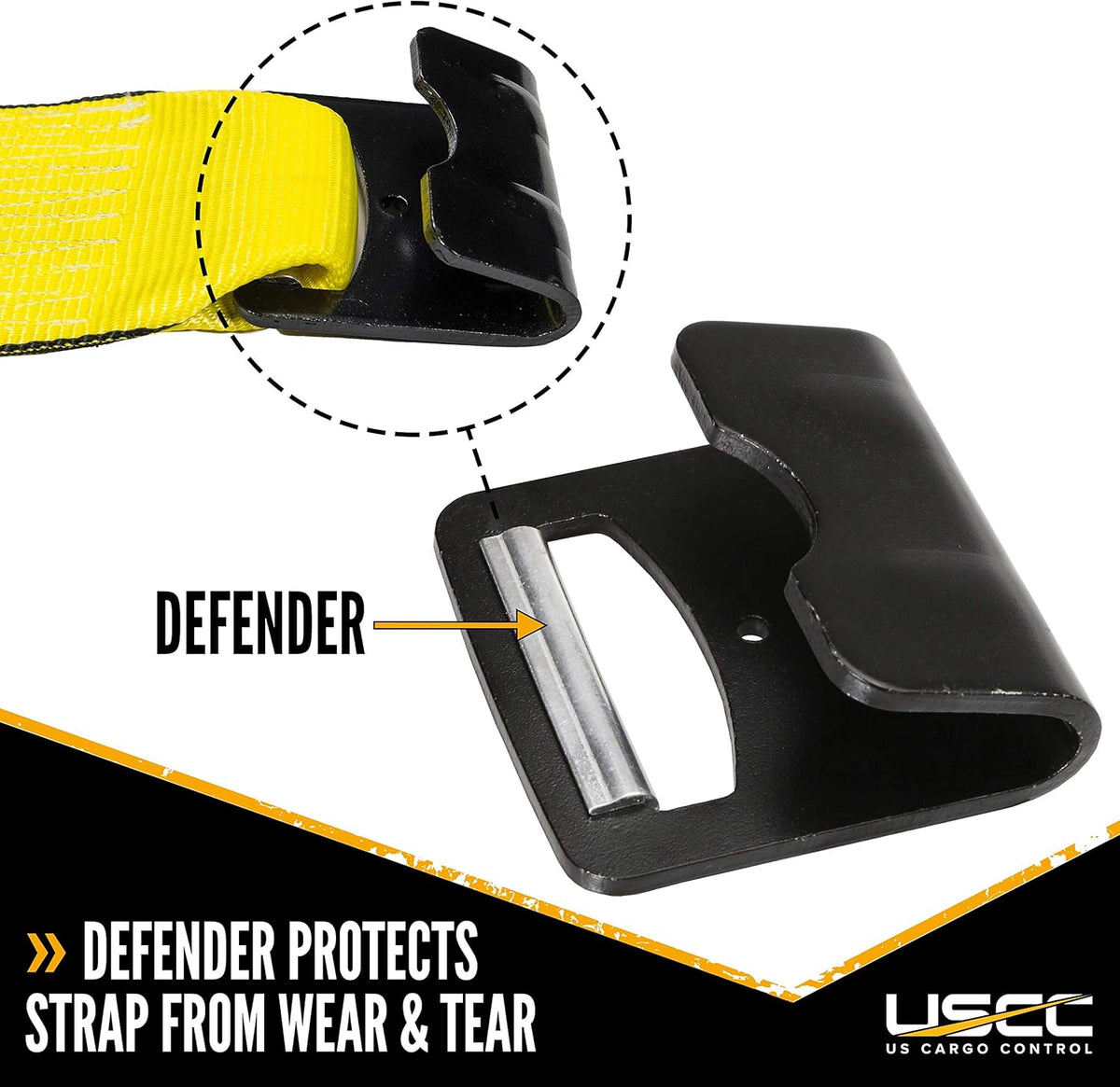 4 Inch x 20 Foot Yellow Ratchet Strap with Flat Hooks 2 Pack W88173