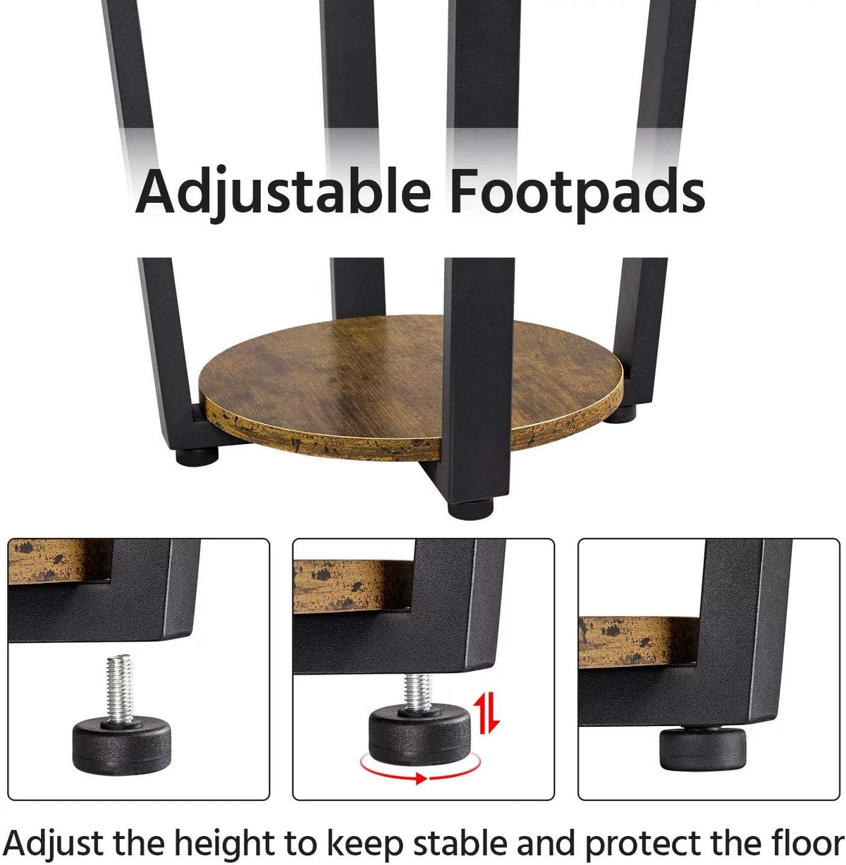 Small Round Side Table with Storage Shelf T8719