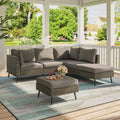 7 Pieces Patio Conversation Set with 6 Chairs and 1 Coffee Table I441439
