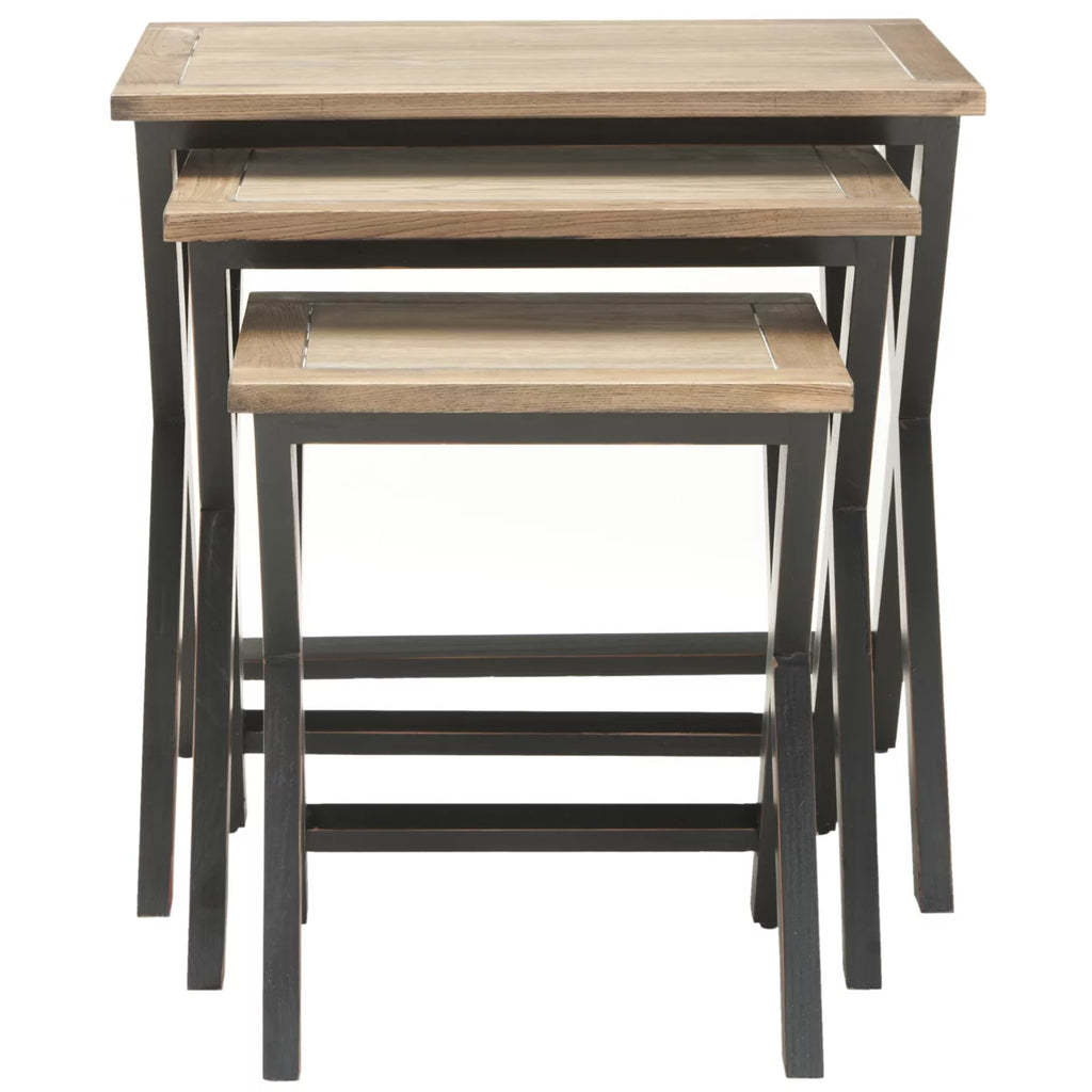 Black Oak Stacking Tray Tables B248669
