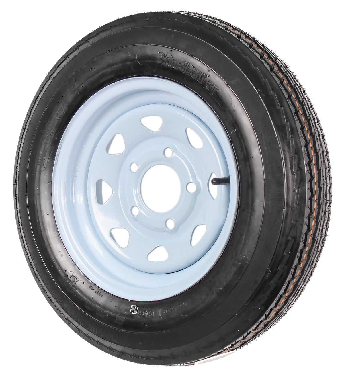 Two Trailer Tires On Rims 5.30-12 5 Hole White Spoke M213
