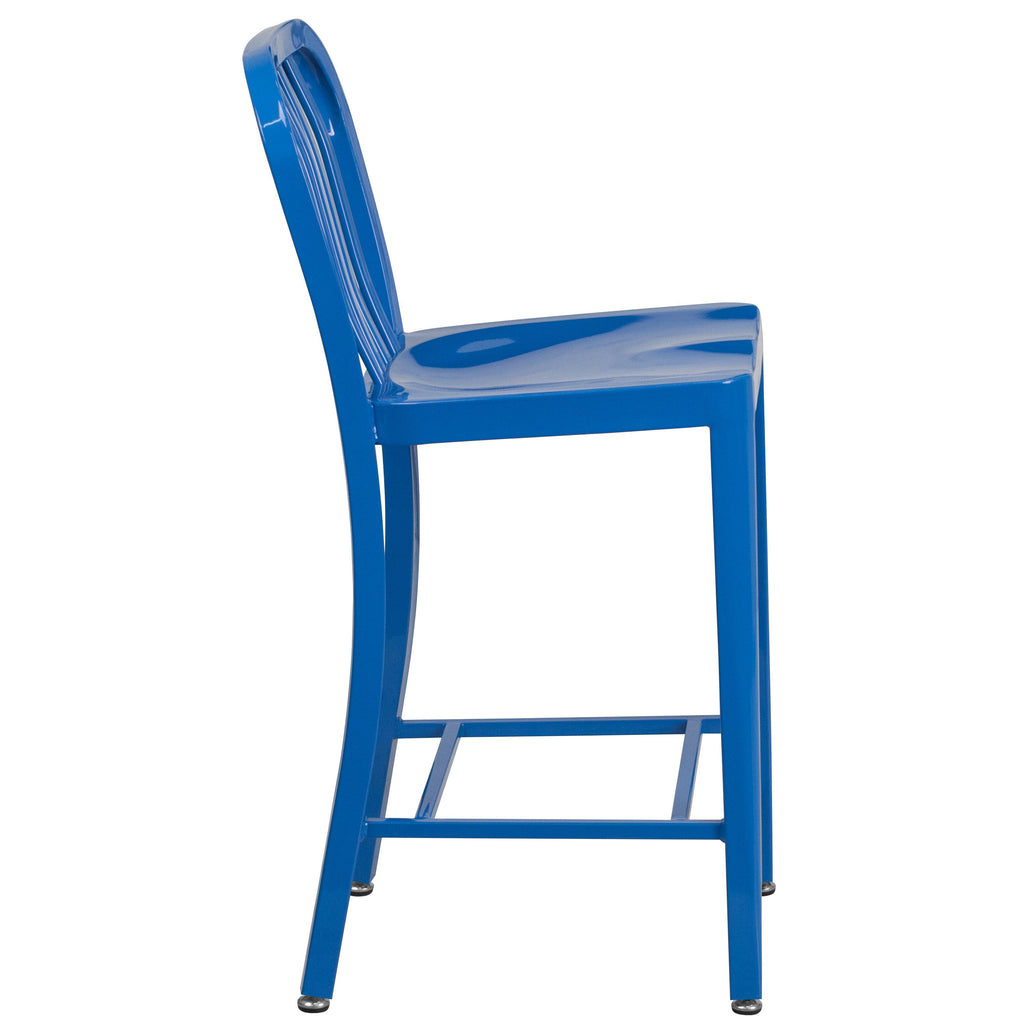 Blue Metal Counter Stool J75462