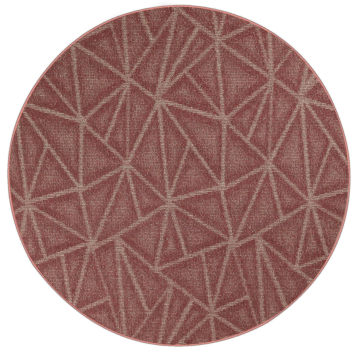 Burgundy 12' Round Solid Color Indoor/Outdoor Rug J904665