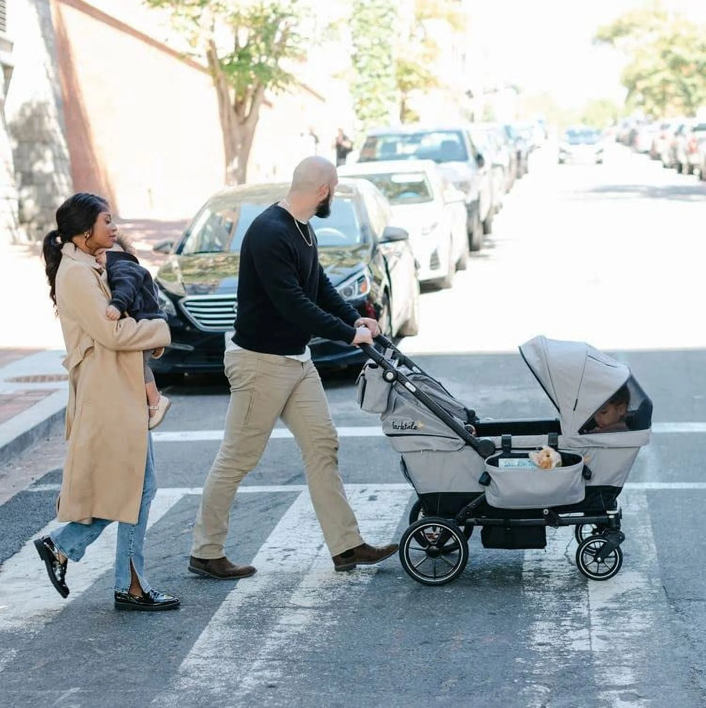 Compact 2-Seater Stroller Wagon with Adjustable Canopies G27667