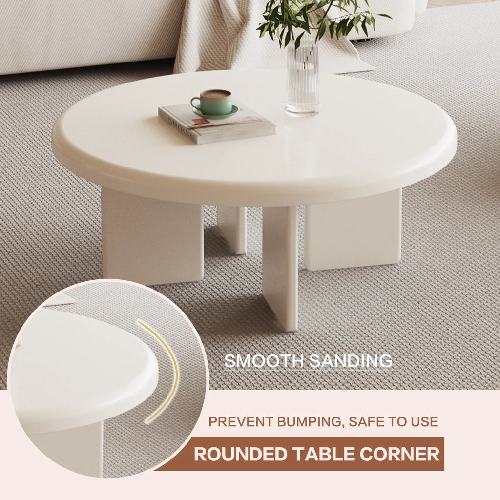 White Round Coffee Table E573