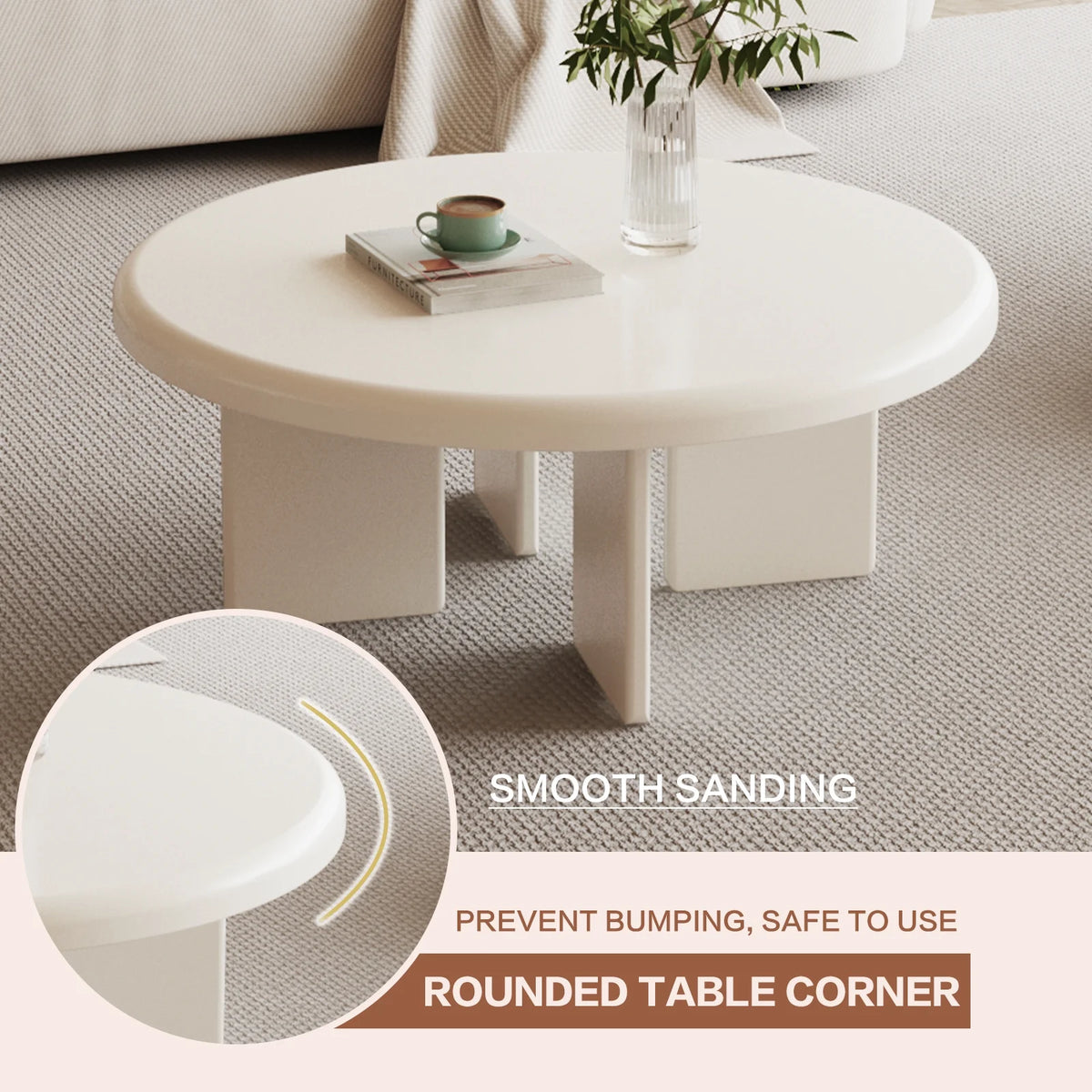 White Round Coffee Table E573