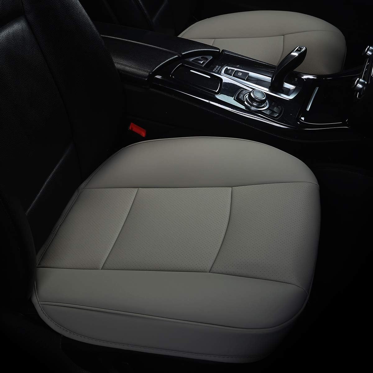 Beige-Tan PU Leather Car Seat Cover Bottom, 1pcs P15351