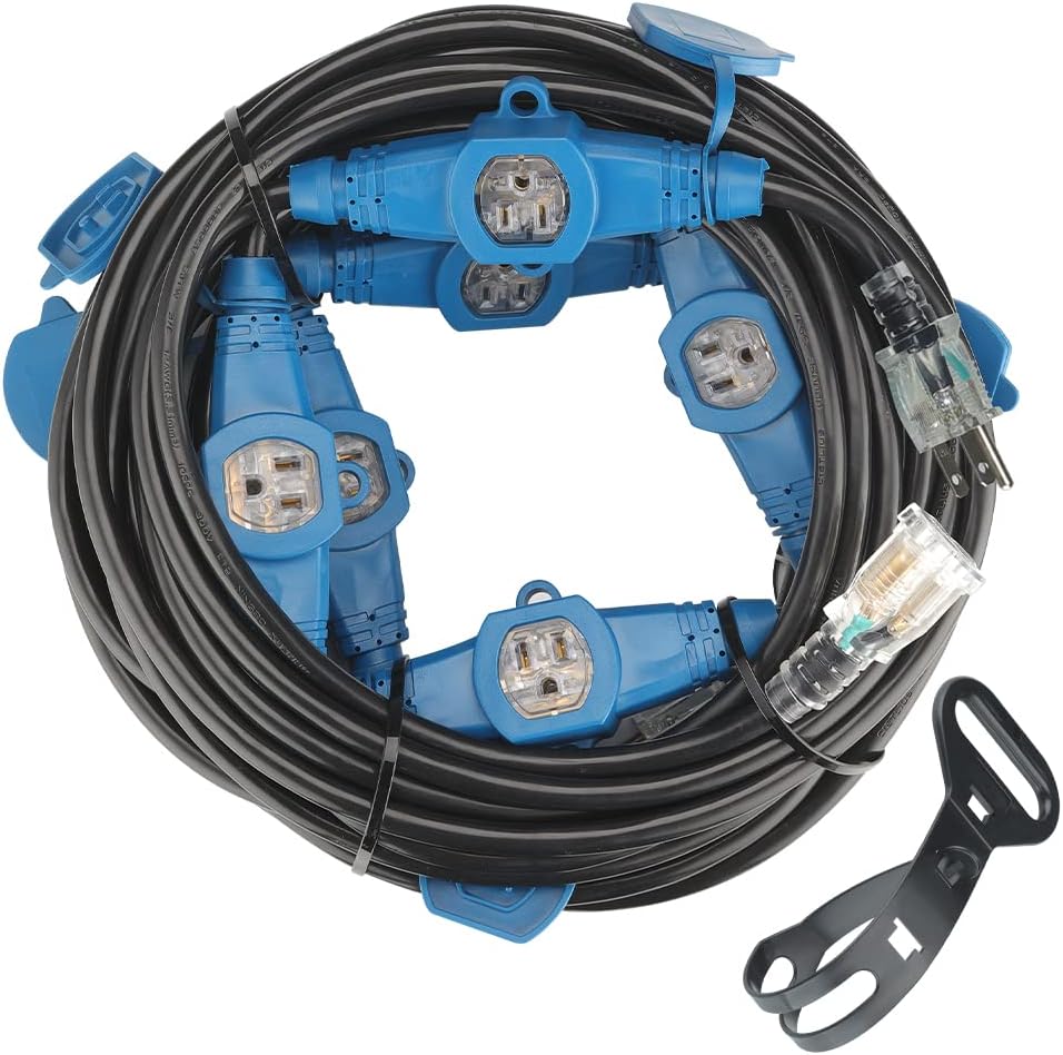 50 Feet 7 Outlet Extension Cord with Led Indicator B44634