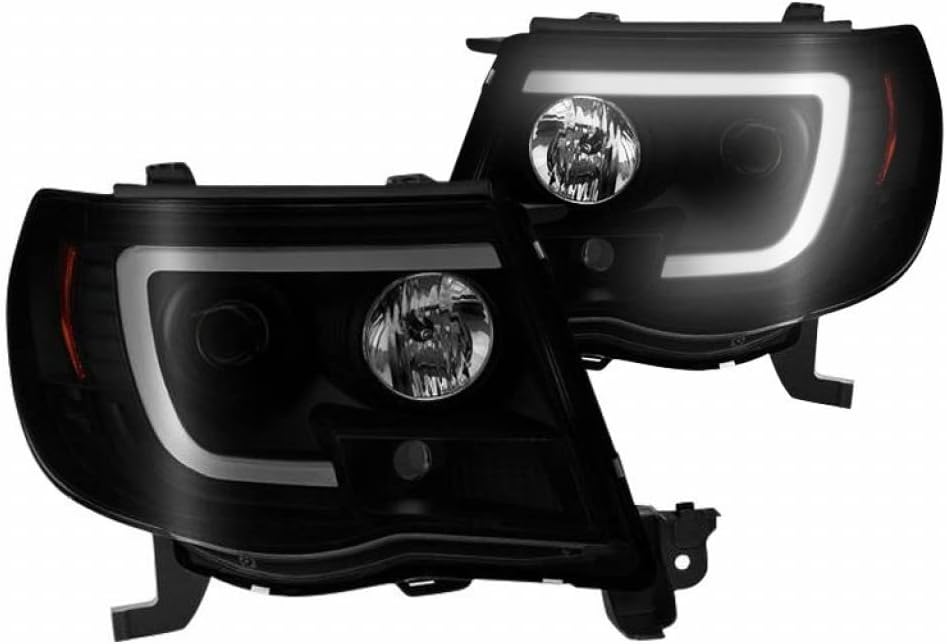 Black Smoke Headlights Pair with Light Bar DRL B3417