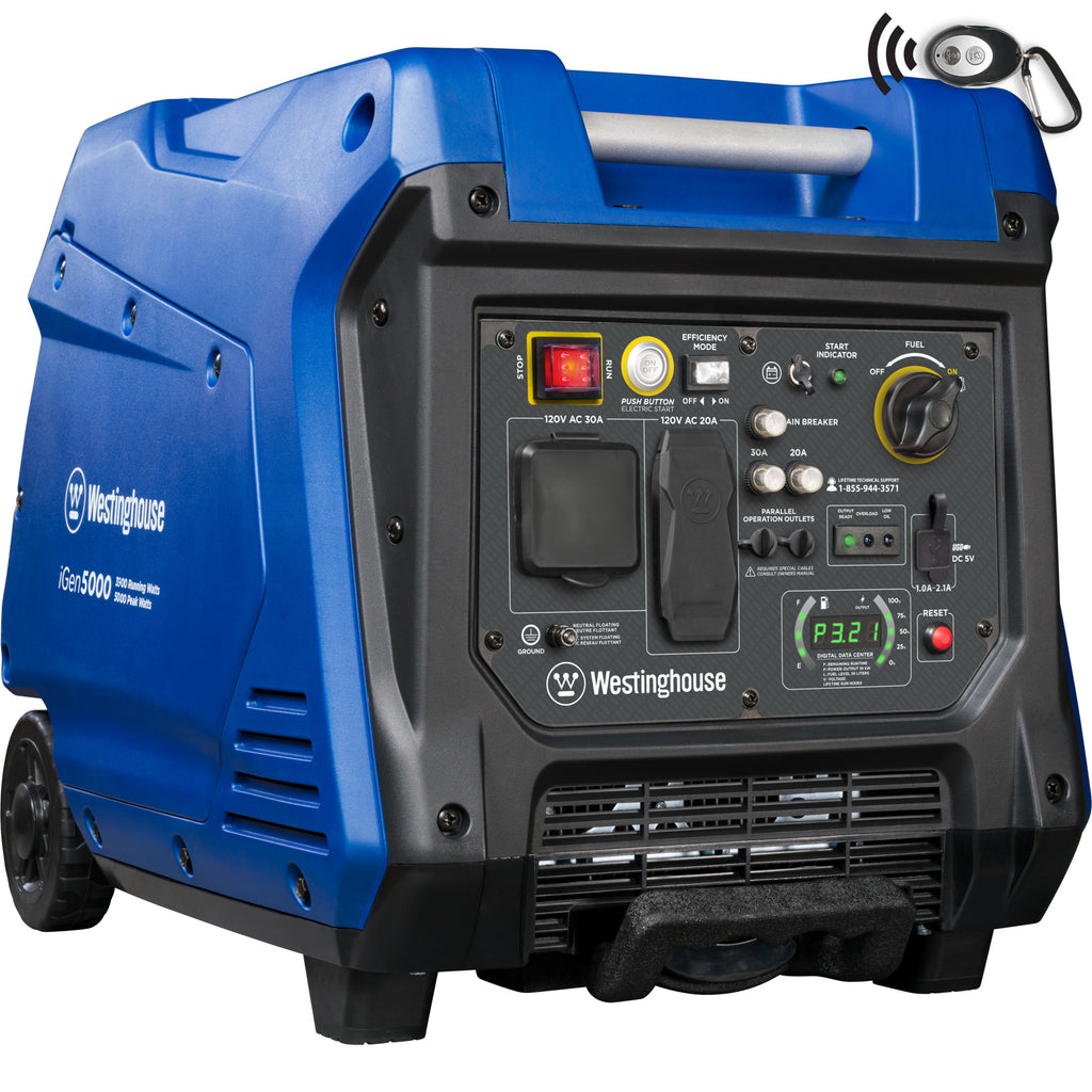 5000 Peak Watt Gas Powered Portable Inverter Generator with Electric Start C580