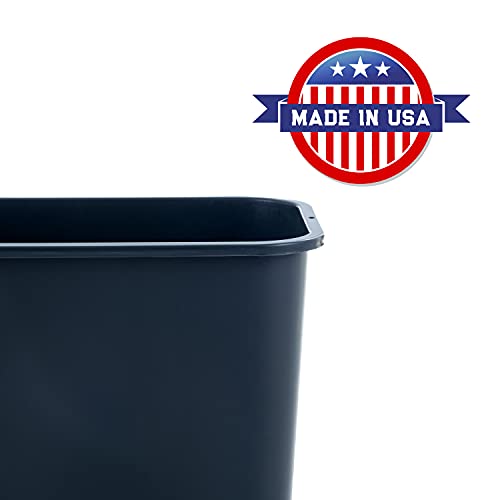 7 Gallon Space Saving Trash Wastebasket, Black (Pack of 12) L49096