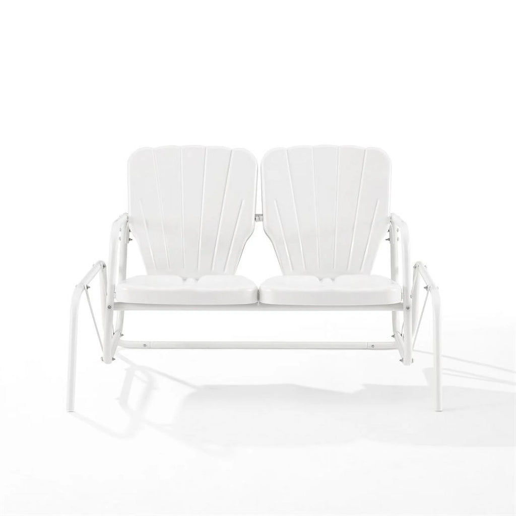 Metal Outdoor Loveseat Glider in White D834769