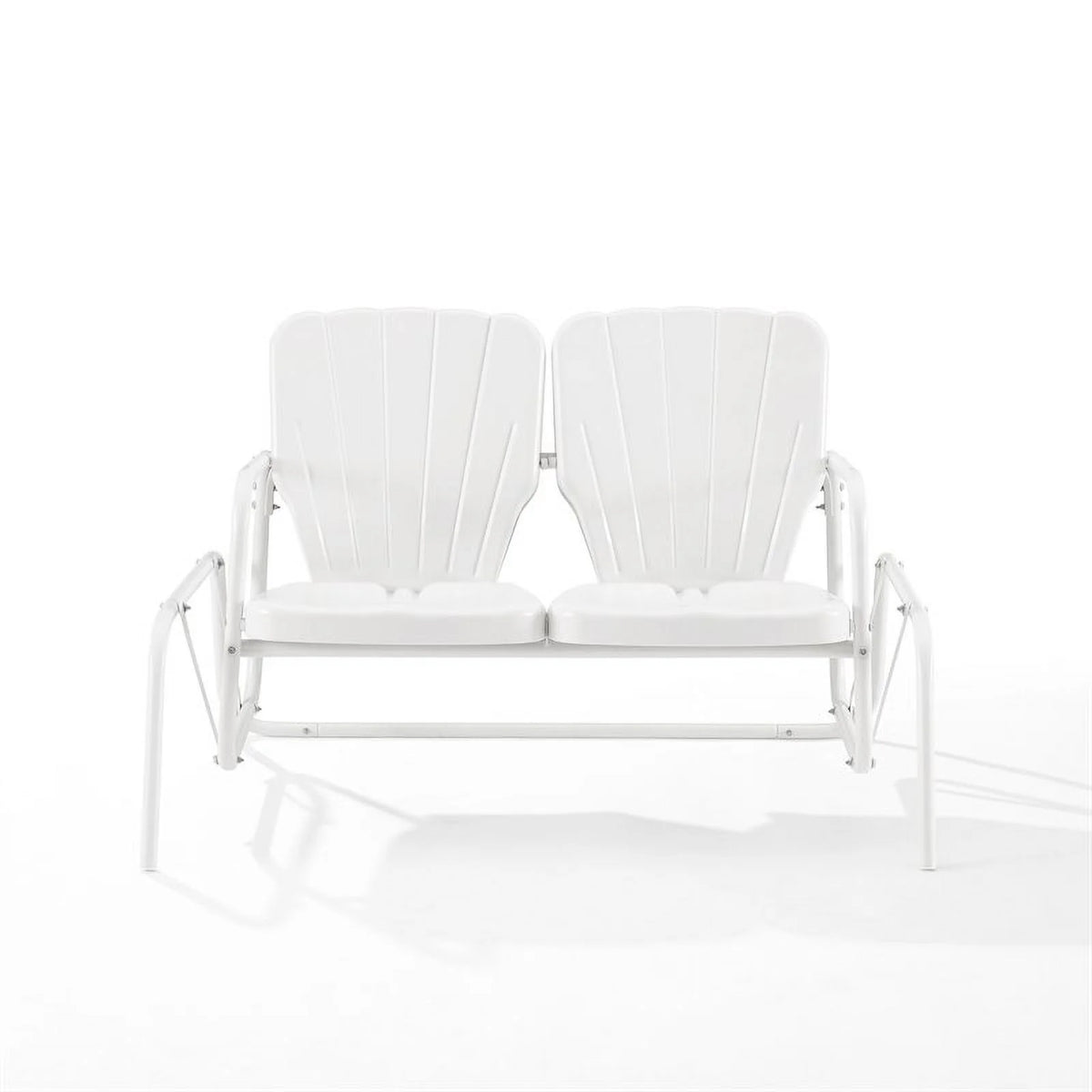 Metal Outdoor Loveseat Glider in White D834769