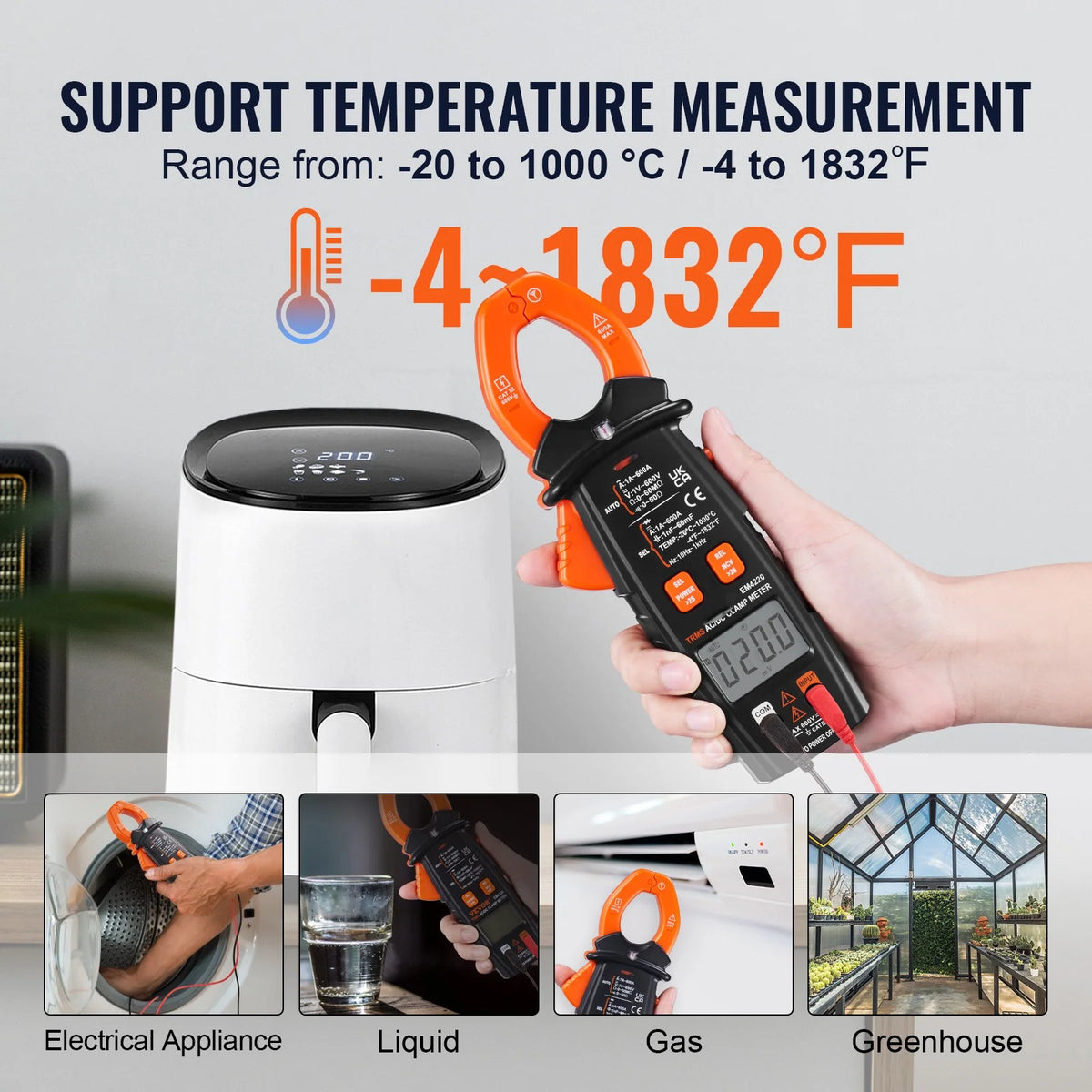 6000 Counts True RMS Digital Clamp Meter A798