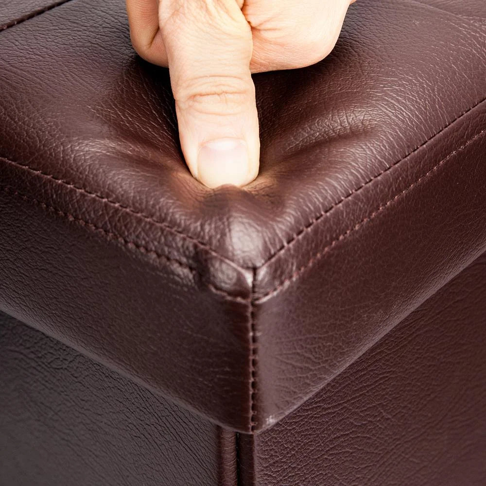 Folding Storage Cube Ottoman Brown F8835