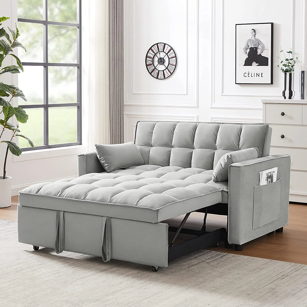 Velvet Loveseat Sofa Couch With Toss Pillows Y355859