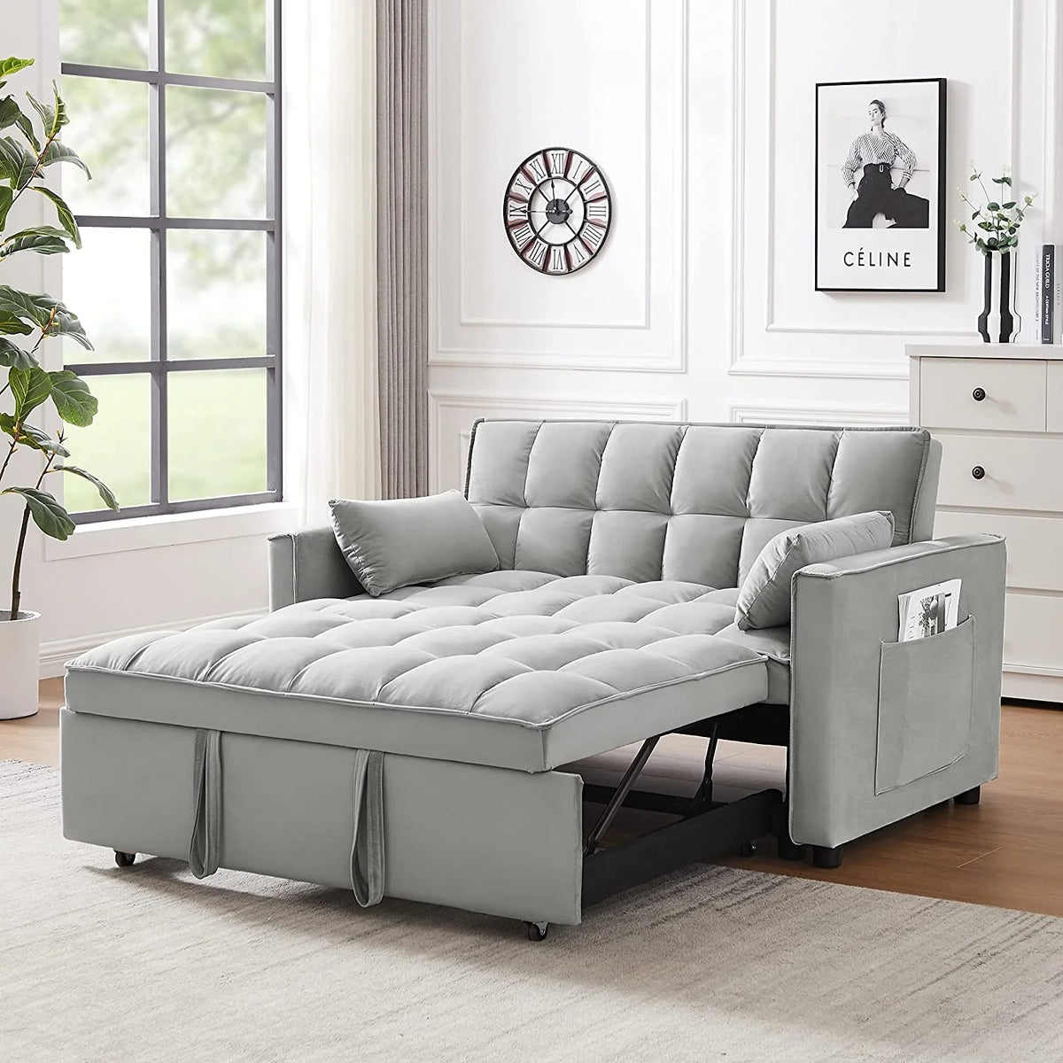 Velvet Loveseat Sofa Couch With Toss Pillows Y355859