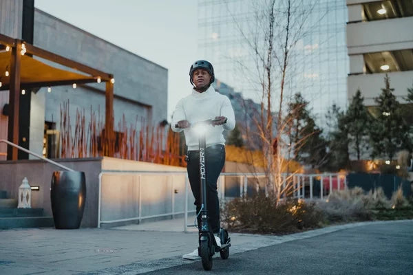 Electric Scooter with LED Headlights, 15 MPH Max Speed, 220 lbs Max Weight, Black X10592