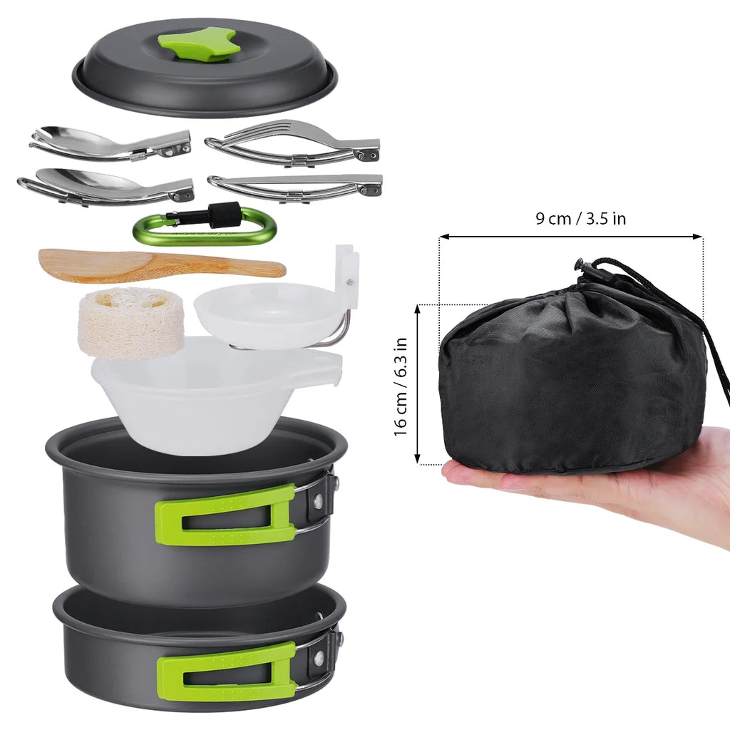15 Pc Non Stick Outdoor Cookware Set W7276