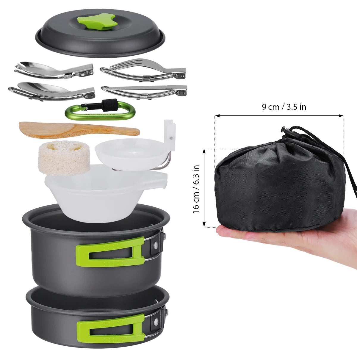 15 Pc Non Stick Outdoor Cookware Set W7276