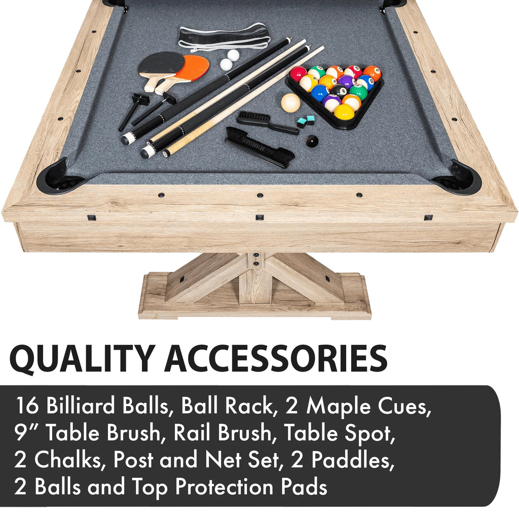 3 in 1 Multi Game Pool Table with Dining and Table Tennis Tables R169