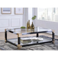 White Brushed Clear Glass Coffee Table P29165
