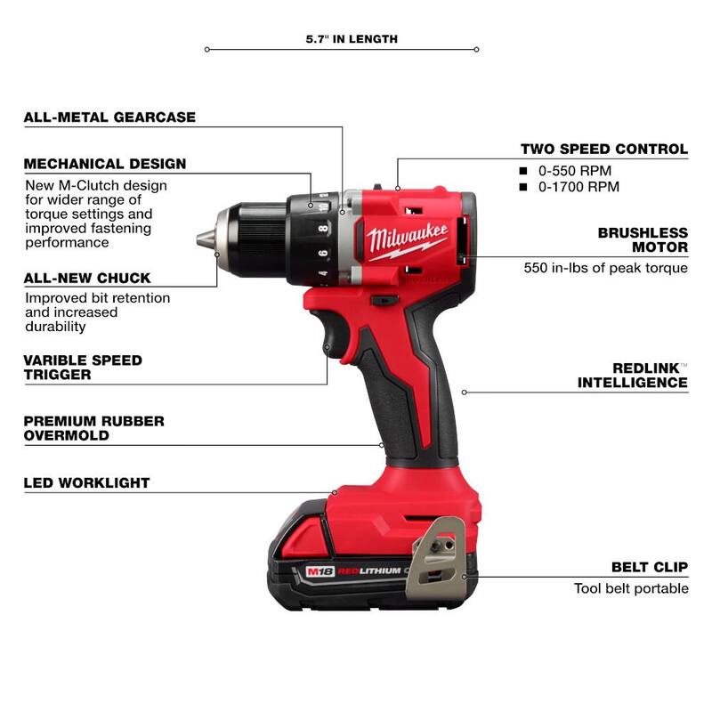 18-Volt Lithium-Ion Brushless Cordless 1/2 in. Compact Drill/Driver Kit with 2 Gal. Cordless Wet/Dry Vacuum Q3846