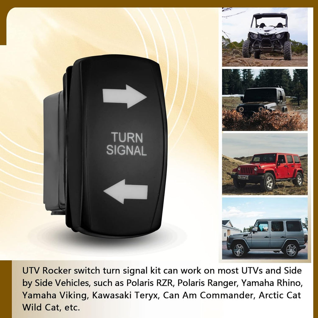 Universal UTV Rocker Switch Turn Signal Kit with Wire Harness G2188
