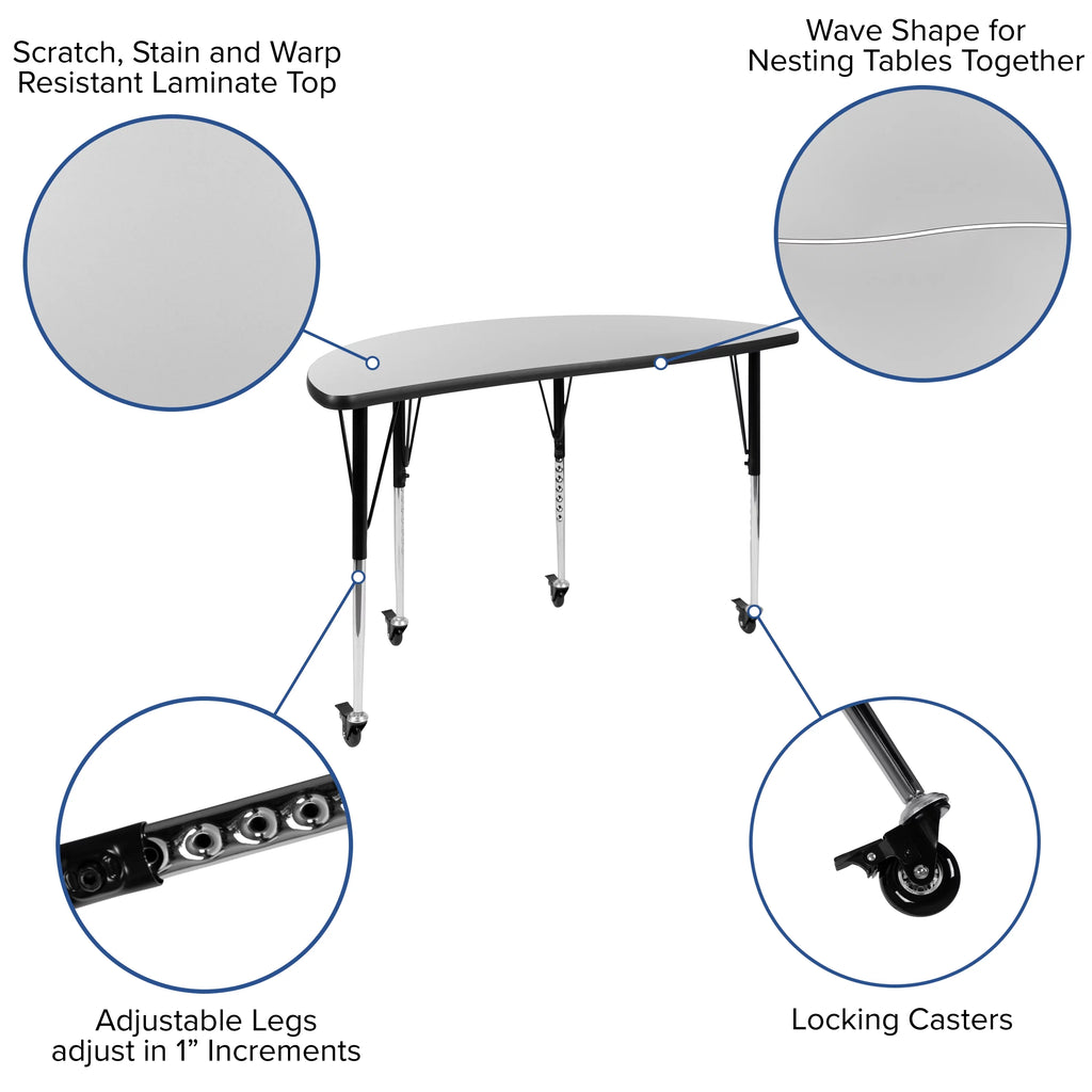 Grey Black Laminate Activity Table Set with Stack Chairs D5699