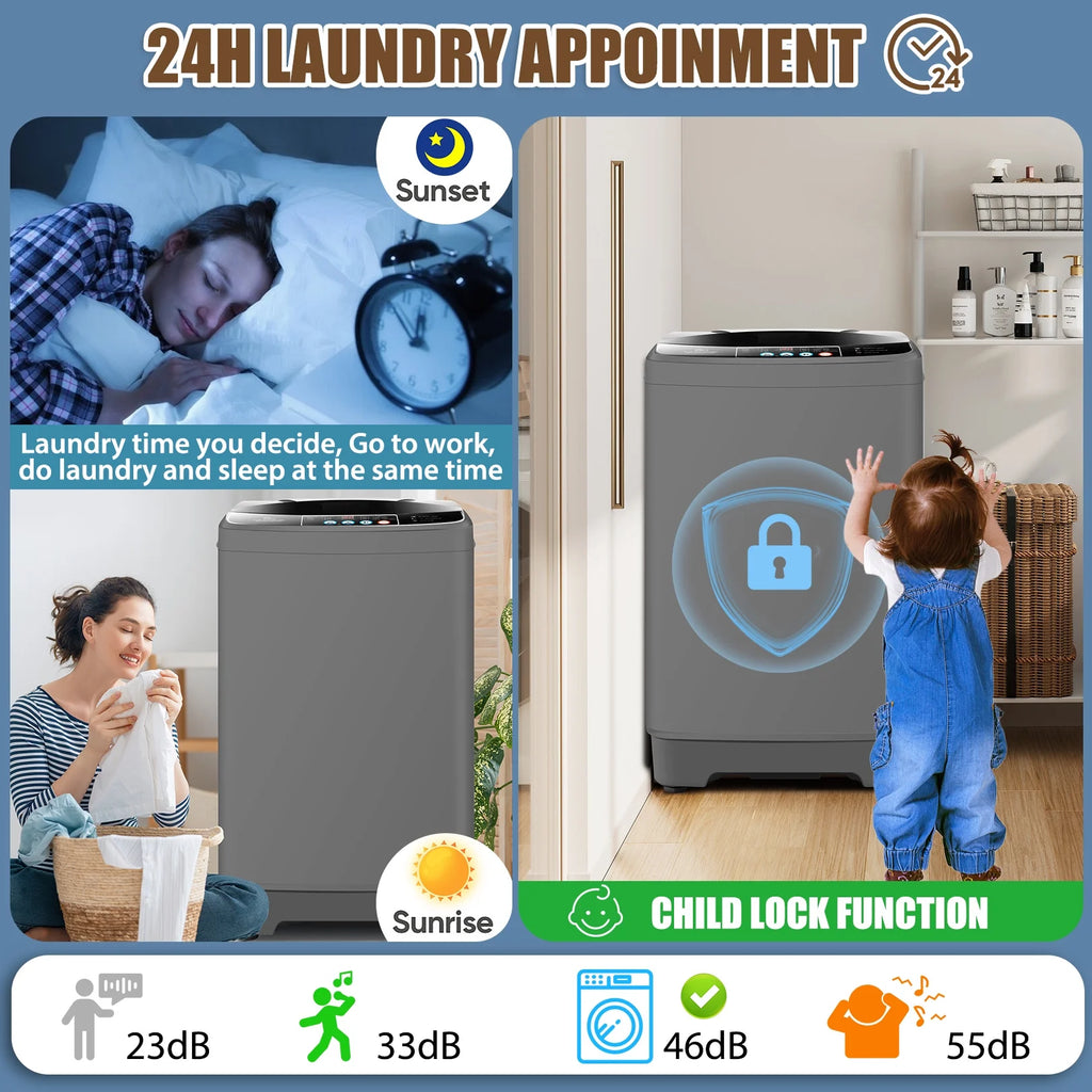 15.6lbs Fully Automatic Portable Washing Machine with LED Display O791862