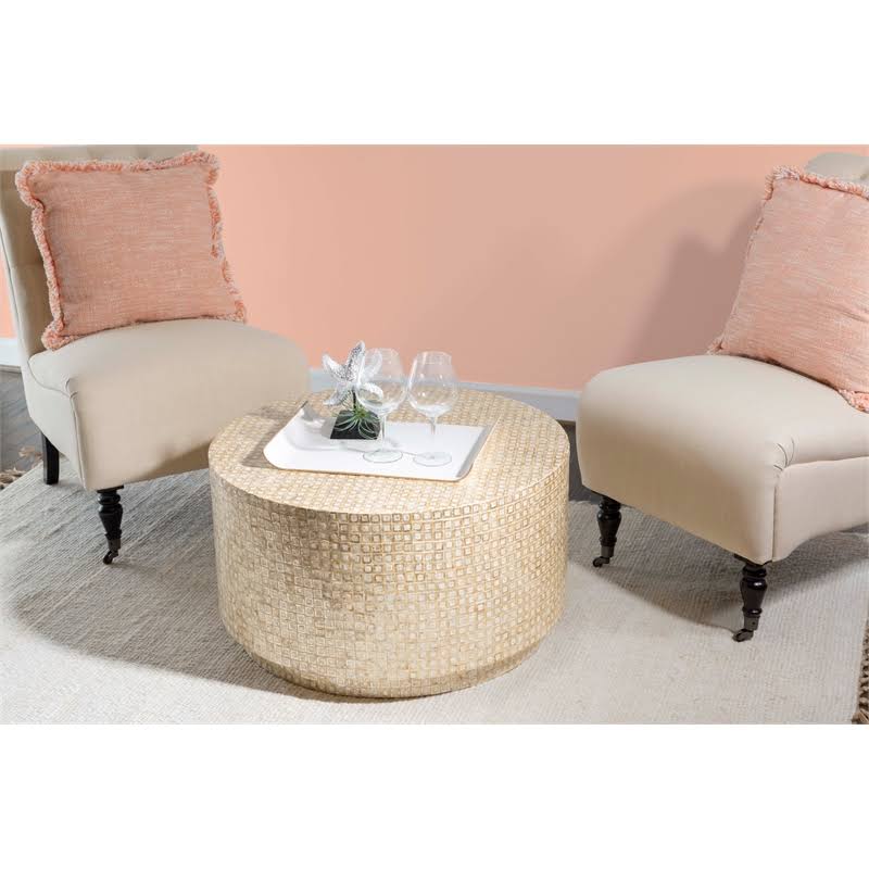 Gold Capiz Mosaic Coffee Table A622355