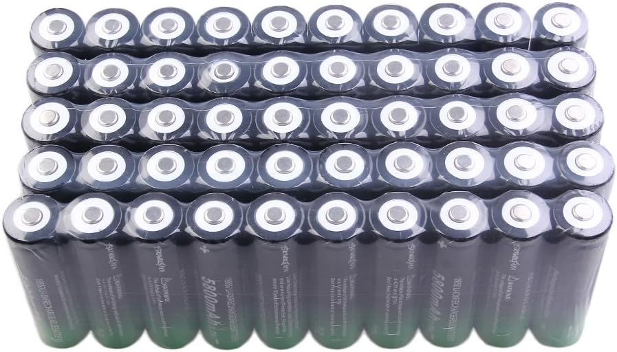 50 Pack 18650 Rechargeable 5800mAh 20A 3.7V Button Top Li-ion Batteries C934516