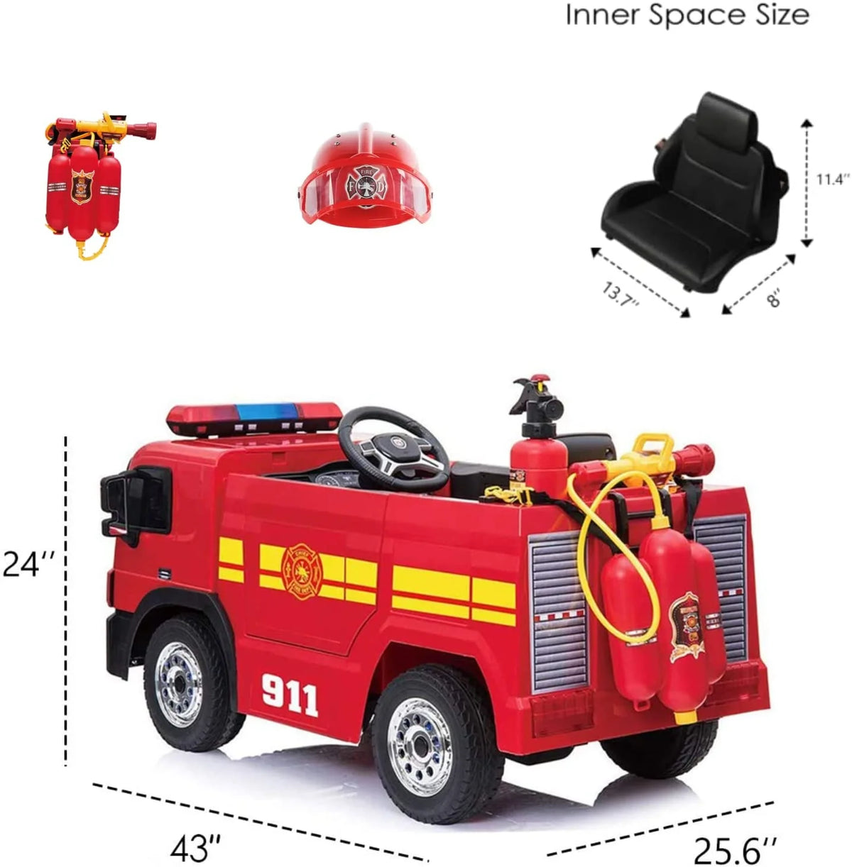 12V Battery Powered Ride On Fire Truck R629700