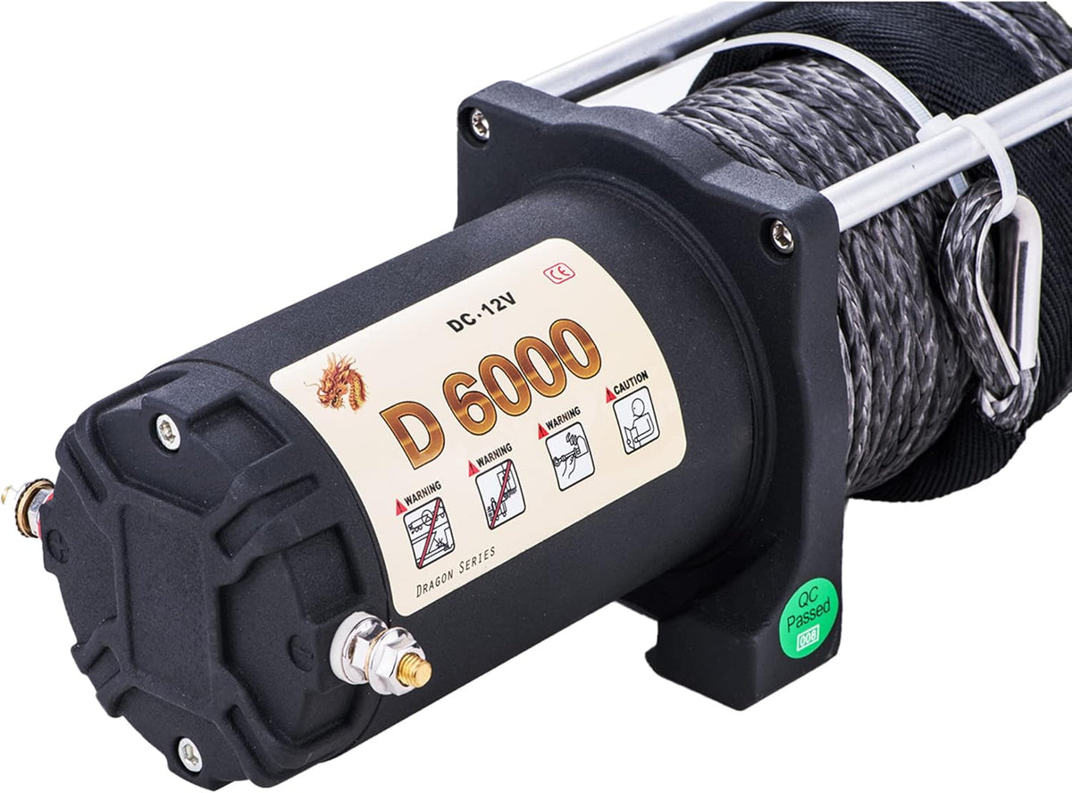 6000lb 12V Winch with Synthetic Rope and Wireless Remote Control H996