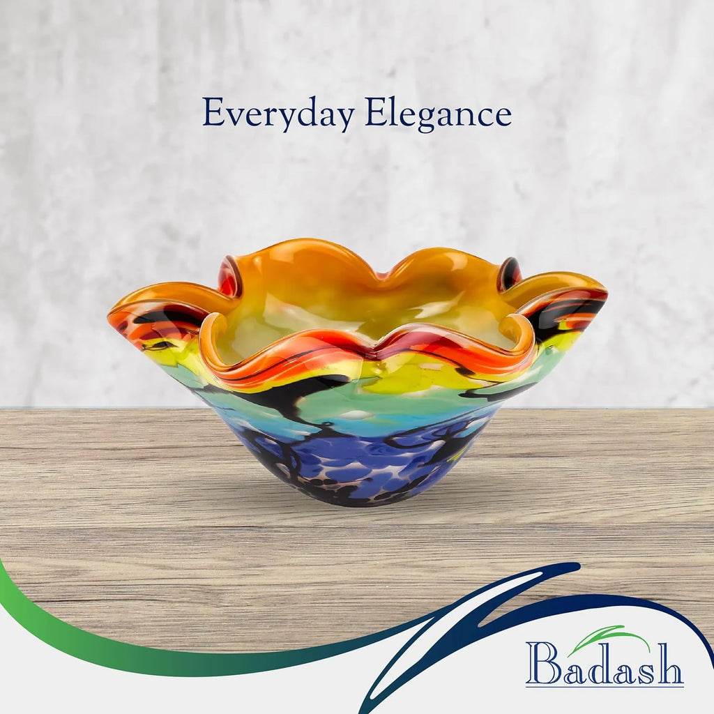 8” Mouth-Blown Art Glass Bowl F786780