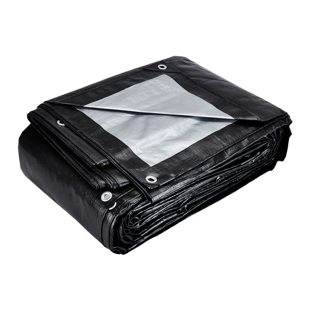20 ft. x 30 ft. Silver and Black Weather-Resistant Tarp Z706645