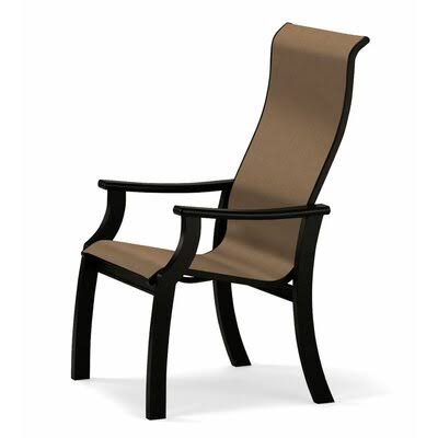 Stacking Patio Dining Armchair Textured Black Parchment A4786