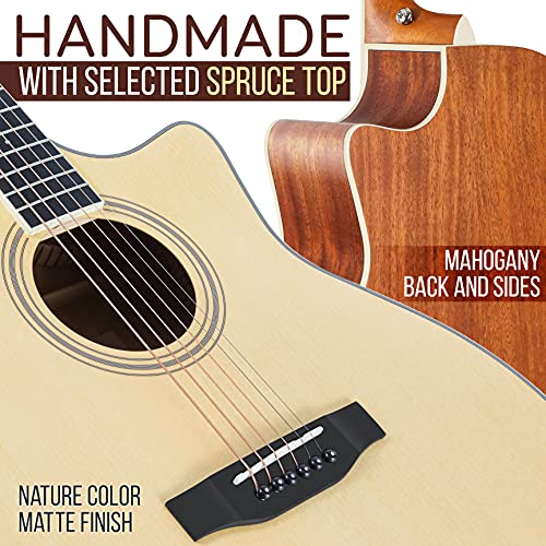 4/4 Full Size Acoustic-Electric Guitar Kit with 4-Band EQ, Spruce Mahogany R54491