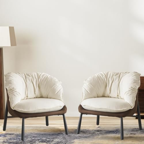 Black & Gray Velvet Barrel Chair with Metal Legs S948599