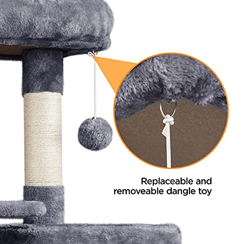 Black 63in Multi-Level Cat Tree with Sisal-Covered Scratching Posts Z17232