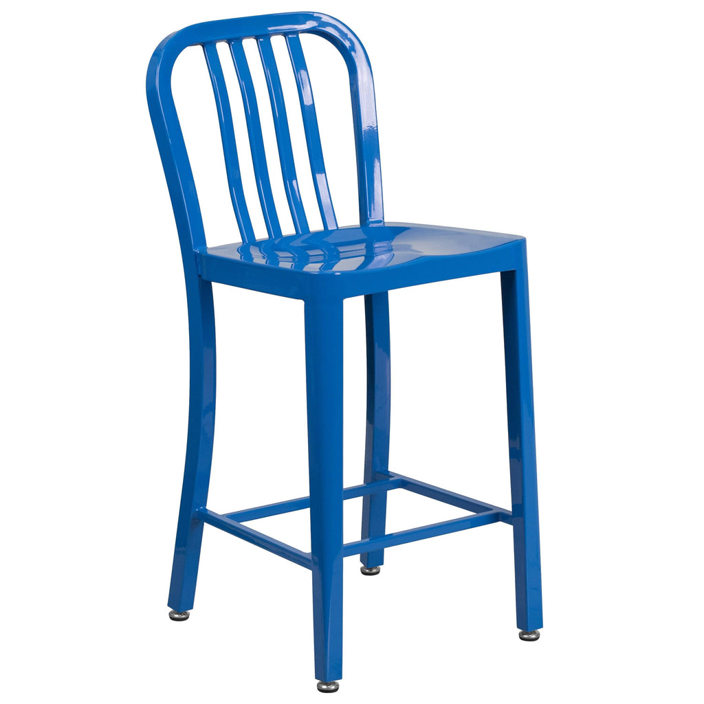 Blue Metal Counter Stool J75462