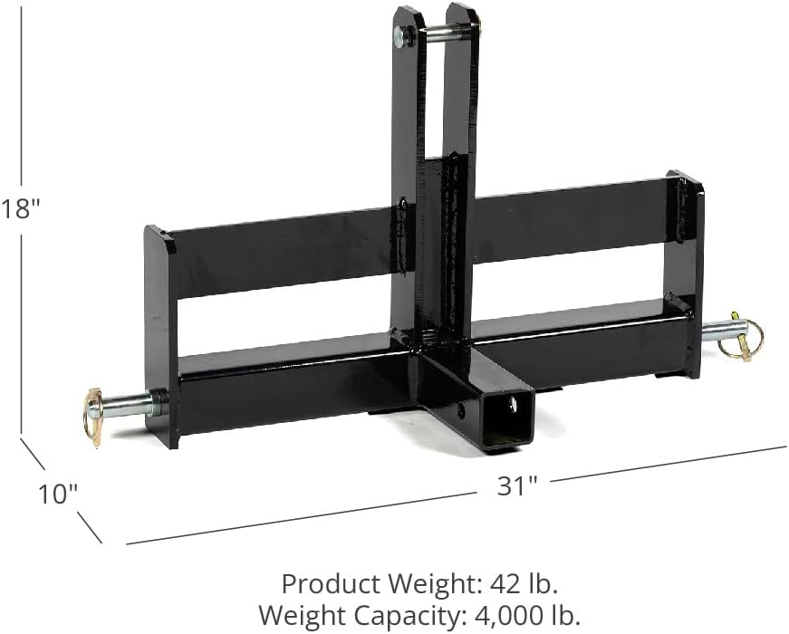 Tractor Drawbar with Suitcase Weight Brackets 2 Receiver CAT 1 3-Pt Z95089