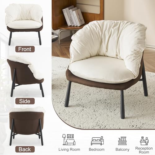 Black & Gray Velvet Barrel Chair with Metal Legs S948599
